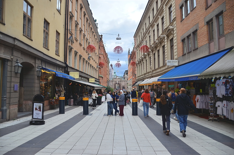 14 - Drottninggatan in Stockholm, a major pedestrian shopping street in the city center